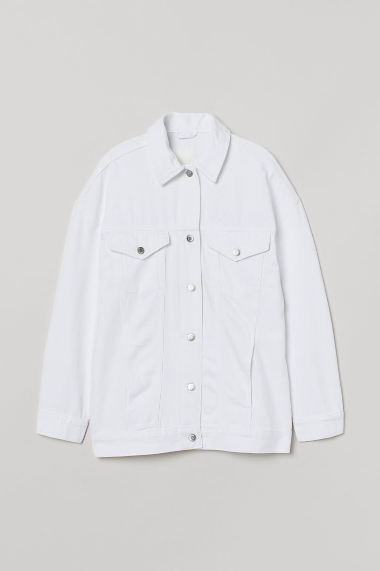 H & M - Oversized Denim Jacket - White | H&M (US)