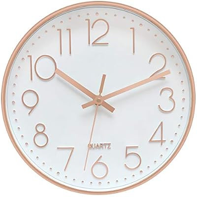 Foxtop Modern Wall Clock Silent Non-Ticking Decorative Battery Operated Quartz Clock for Living R... | Amazon (US)
