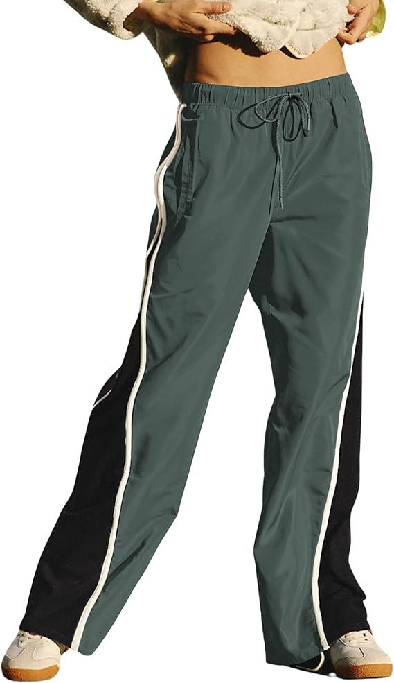 Hongsui Women's Cool Side Panels Wide Leg Pants Drawstring Lightweight Palazzo Pants Casual Pants... | Amazon (US)