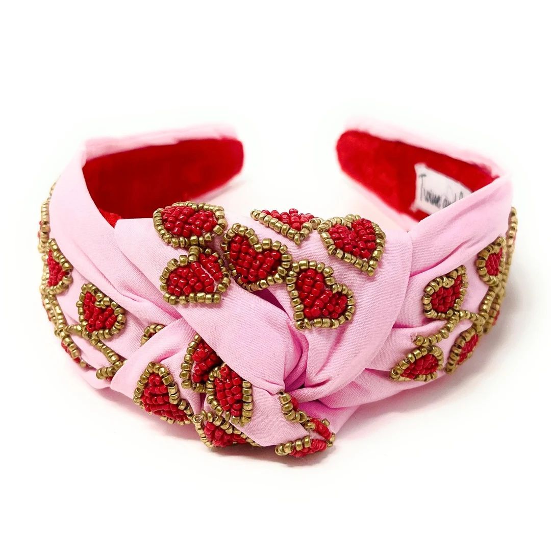 Hand Sewn Valentines Knot Headband, Valentines Day Knot Headband, Valentines Knot Headband, Pink ... | Etsy (US)