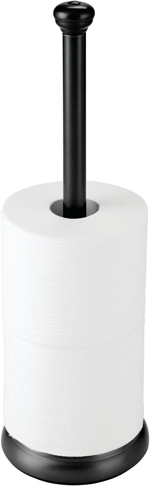 mDesign Decorative Metal Free-Standing Toilet Paper Holder Stand with Storage for 3 Rolls of Toil... | Amazon (US)