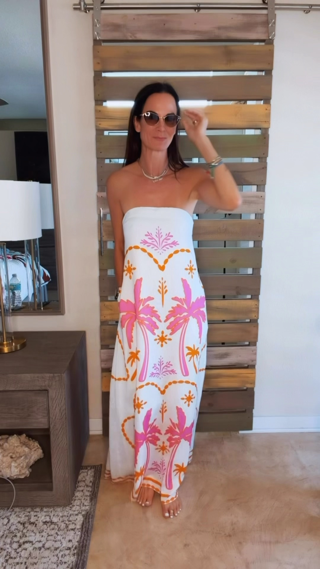 Some dresses just feel like vacation… even if you’re only headed to dinner. 🌴✨

This one had me at the pink palms. The effortless strapless silhouette, the vibrant tropical print, and that breezy maxi length? She’s everything I want to wear all summer long.

Just add a woven clutch, oversized sunnies, and sandals… and suddenly I’m mentally on an island somewhere. 🍹☀️

#NicoleColeeStyle

#SummerStyle #ResortWear #VacationOutfit #MaxiDress #TropicalStyle

#LTKootd #LTKgrwm #LTKdayinmylife
