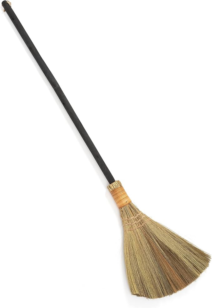 Vietnamese Straw Soft Broom - Sweeping Broom with Black Wooden Handle for Cleaning, Decoration, W... | Amazon (US)