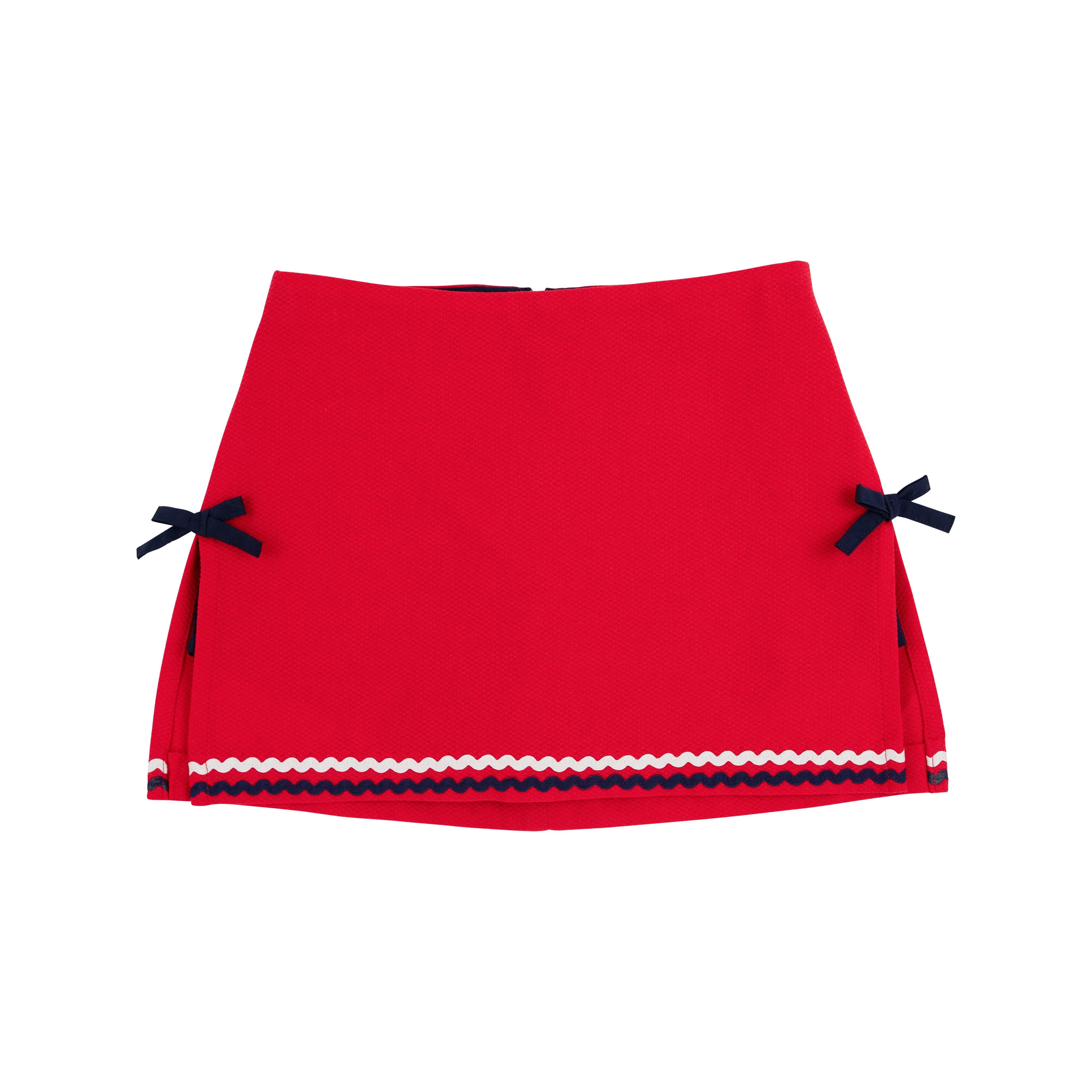Clays Club Skort (Pique) - Richmond Red with Nantucket Navy | The Beaufort Bonnet Company