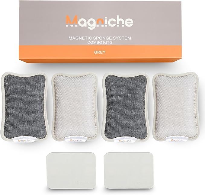 Premium Magnetic Sponge System - Dual-Sided Design for Kitchen Cleaning, Dishwasher Safe, 4 Dish ... | Amazon (US)
