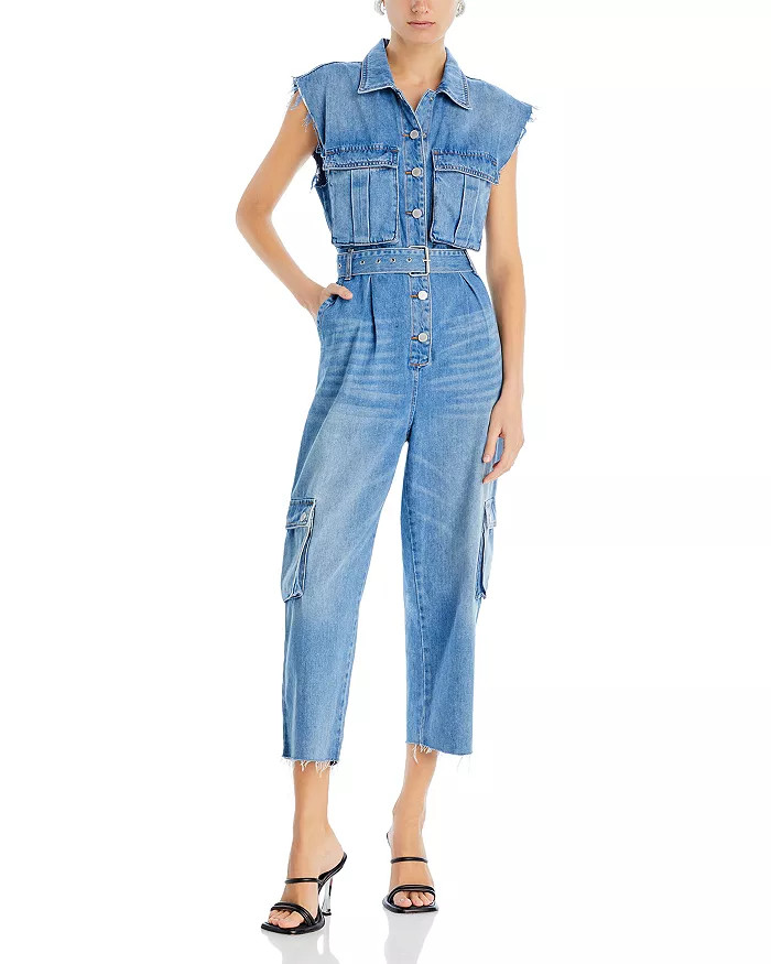 BLANKNYC Denim Belted Cargo Cropped Jumpsuit Women - Bloomingdale's | Bloomingdale's (US)