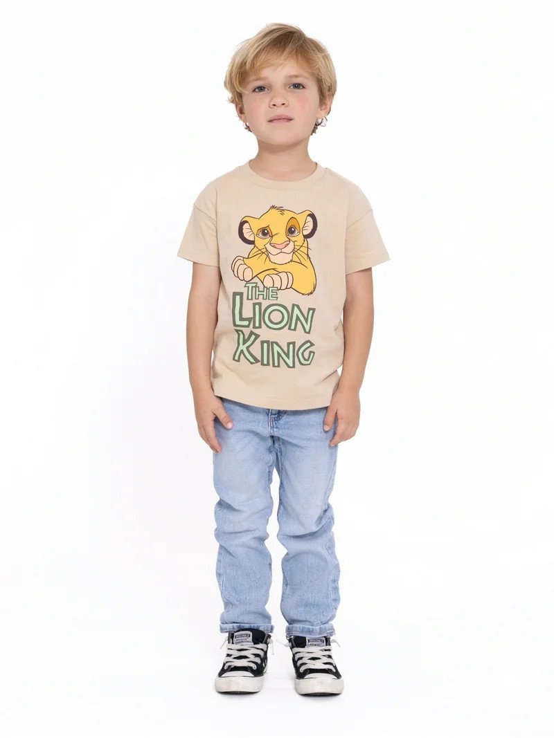 Lion King Simba Toddler Short Sleeve Crewneck Tee, Sizes 12M-5T | Walmart (US)