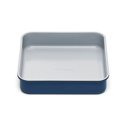 Caraway Non-Stick Ceramic 9” Square Pan - Naturally Slick Ceramic Coating - Non-Toxic, PTFE & PFOA Free - Perfect for Brownies, Lemon Bars, Cakes, & More - Navy | Amazon (US)