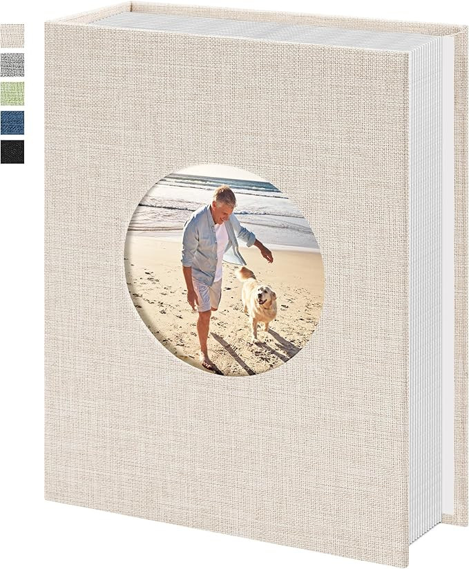 Vienrose Photo Album 4x6 Photos 100 Pockets Linen Cover Slip-in Photo Book with Round Window for ... | Amazon (US)