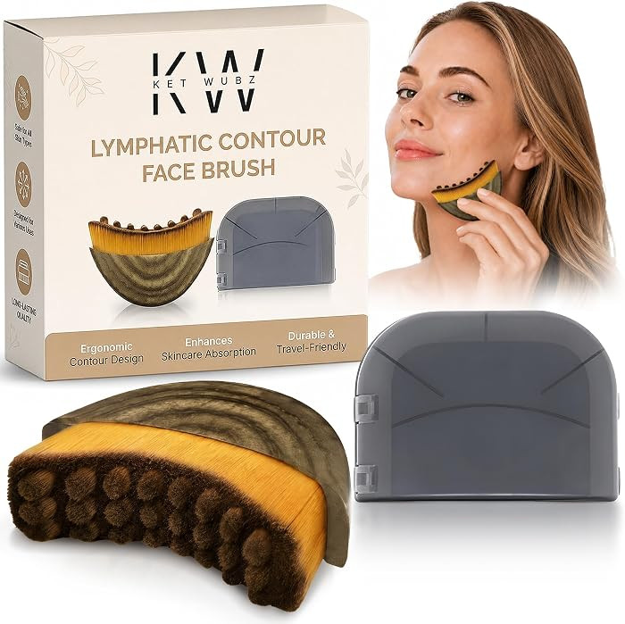 Lymphatic Contour Face Brush, Facial Brush for Lymphatic Drainage, Dry Lymphatic Massage Brush, F... | Amazon (US)