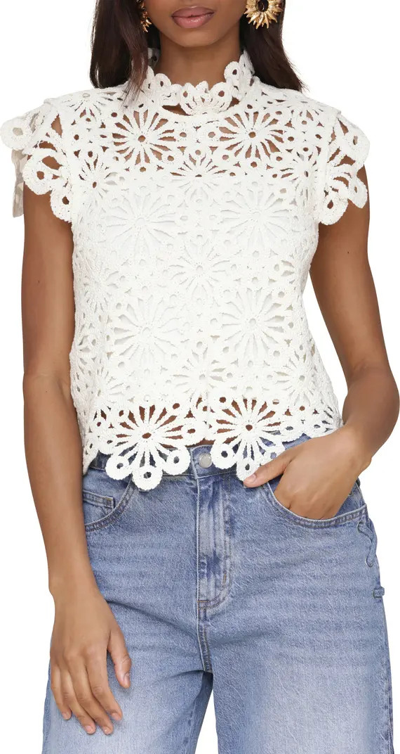 Avec Les Filles Openwork Scalloped Top | Nordstromrack | Nordstrom Rack