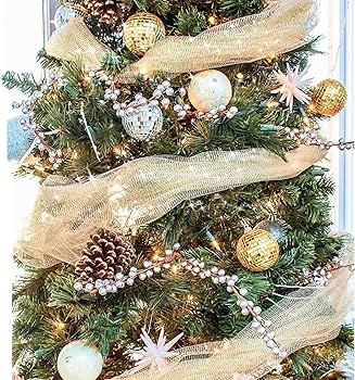 Gold Glitter Tulle Rolls 6 Inch by 50 Yards Sparkle Fabric Ribbon for Christmas Gift Wrapping DIY... | Amazon (US)