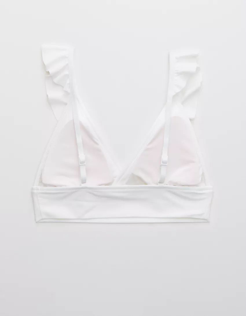 Aerie Ruffle Longline Triangle Bikini Top | American Eagle Outfitters (US & CA)