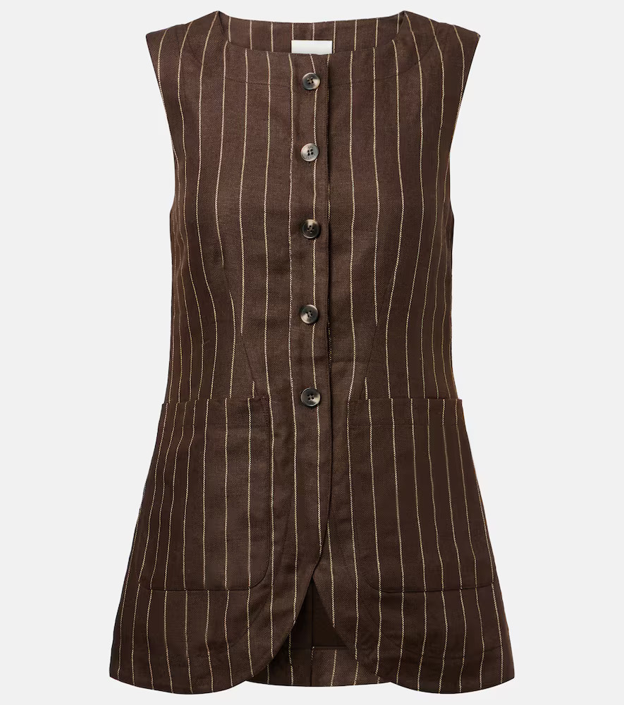 Posse Emma pinstripe linen top | Mytheresa (US/CA)