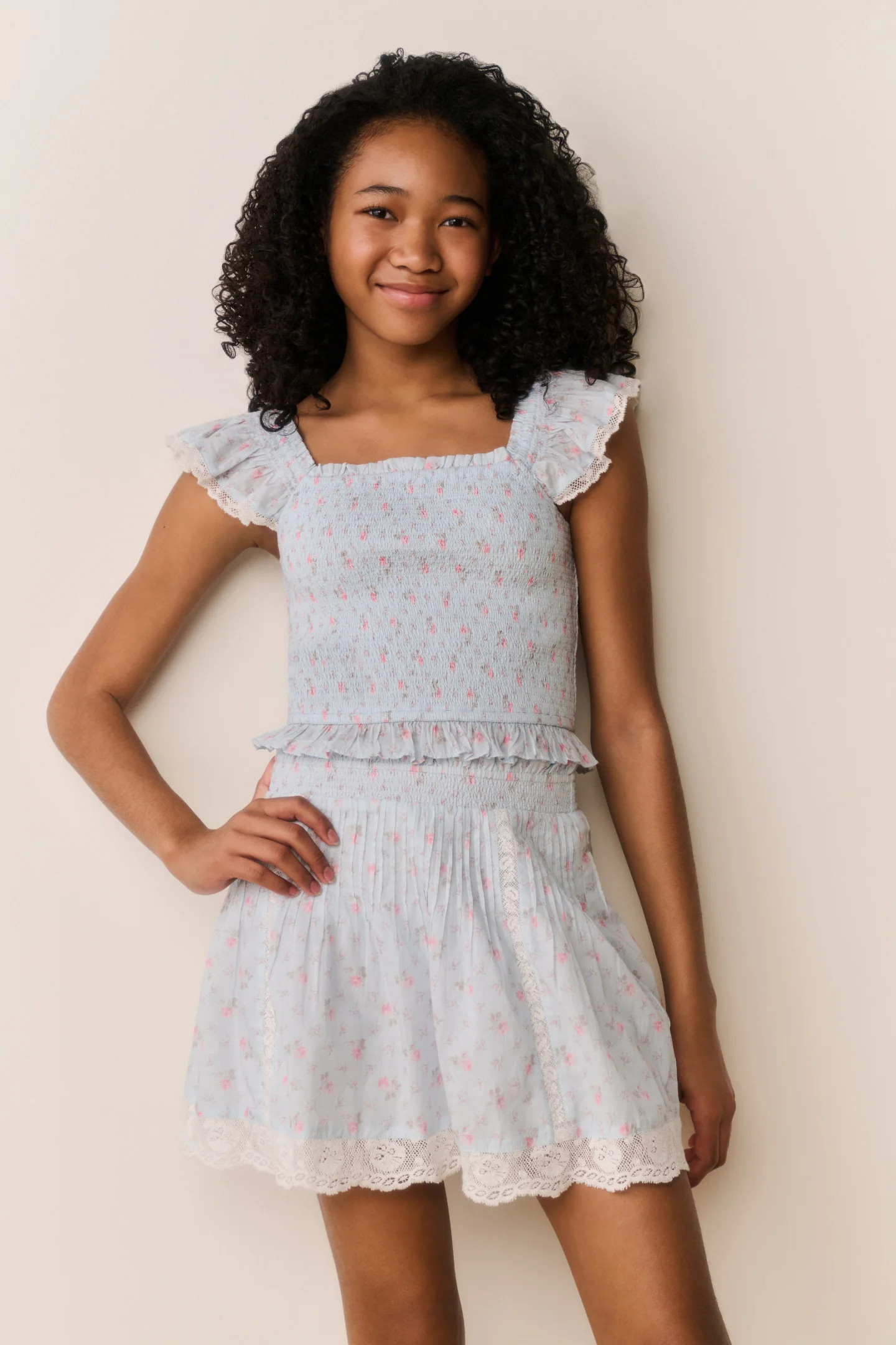 Tween Solena Floral Cotton Skirt | LoveShackFancy