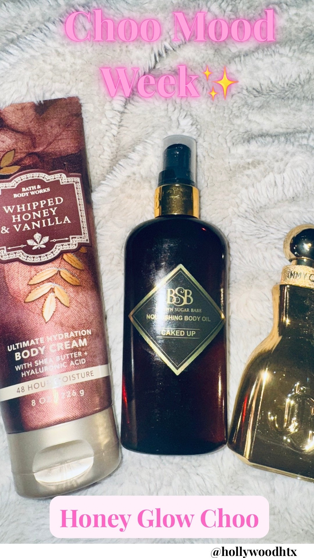 Wednesday’s scent was Honey Glow Choo. I layered Bath and Body Works Whipped Honey Vanilla (cream not available at the moment, but lotion is) and BSB Caked Up, then topped it with Jimmy Choo I Want Choo. The mix of honey, frosting, and floral notes made it warm, sweet, and perfect for an in office day heavy on in person meetings.

#LTKStyleTip #LTKFindsUnder100 #LTKBeauty