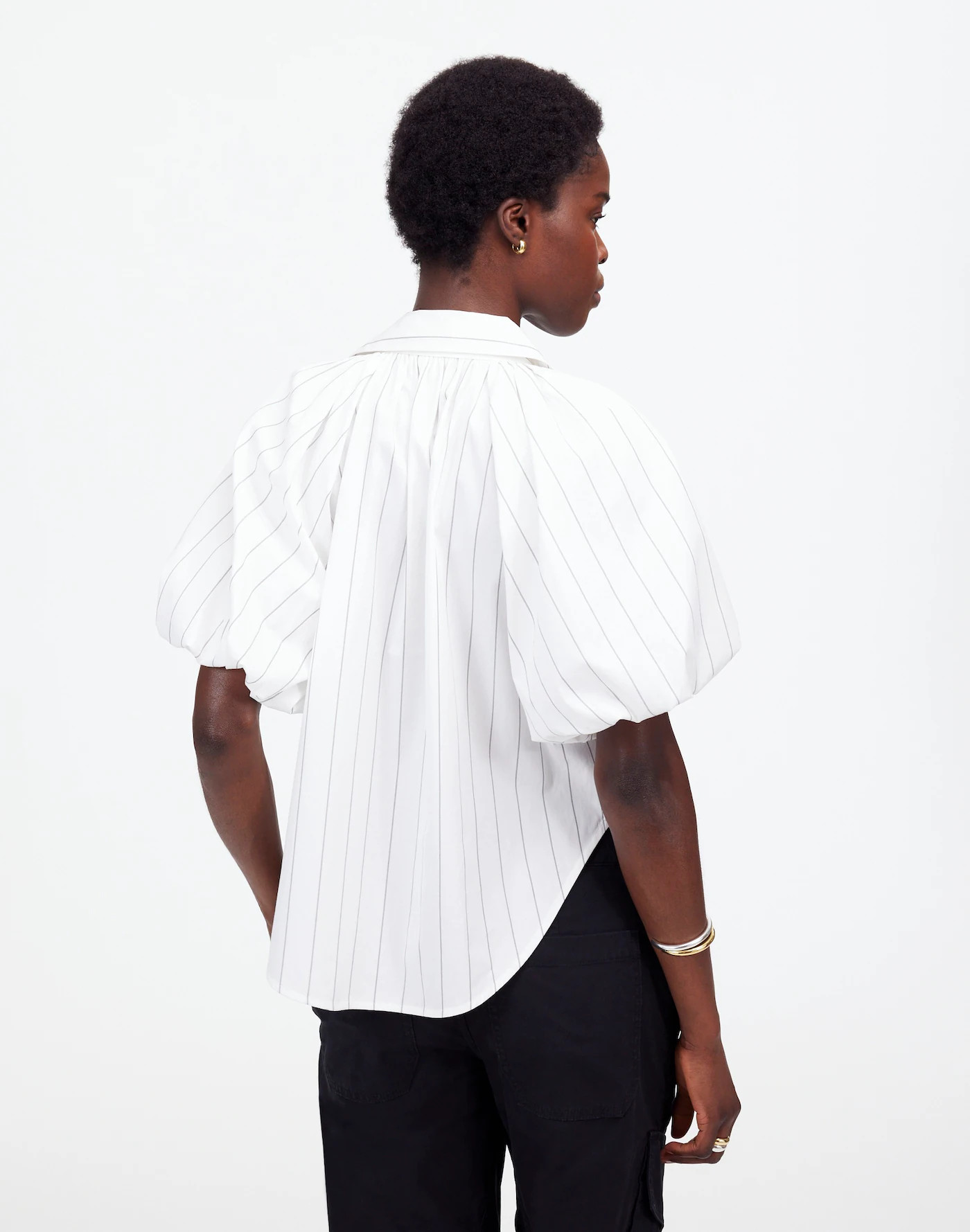 Shirred Bubble-Sleeve Button-Up Shirt | Madewell | Madewell
