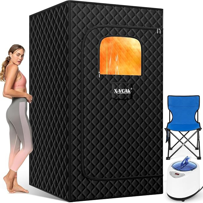X-Vcak Upgraded Portable Sauna for Home，Relaxation, Steam Sauna for Home with Steamer, Remote C... | Amazon (US)