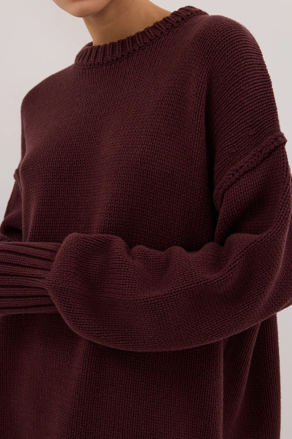 ROY WALNUT OVERSIZED LONGLINE KNIT JUMPER | DISSH