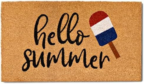 MAINEVENT Hello Summer Welcome Mat Popsicle Decor 30x17 Inch, Summer Outdoor Mat Rug Door Mats, O... | Amazon (US)