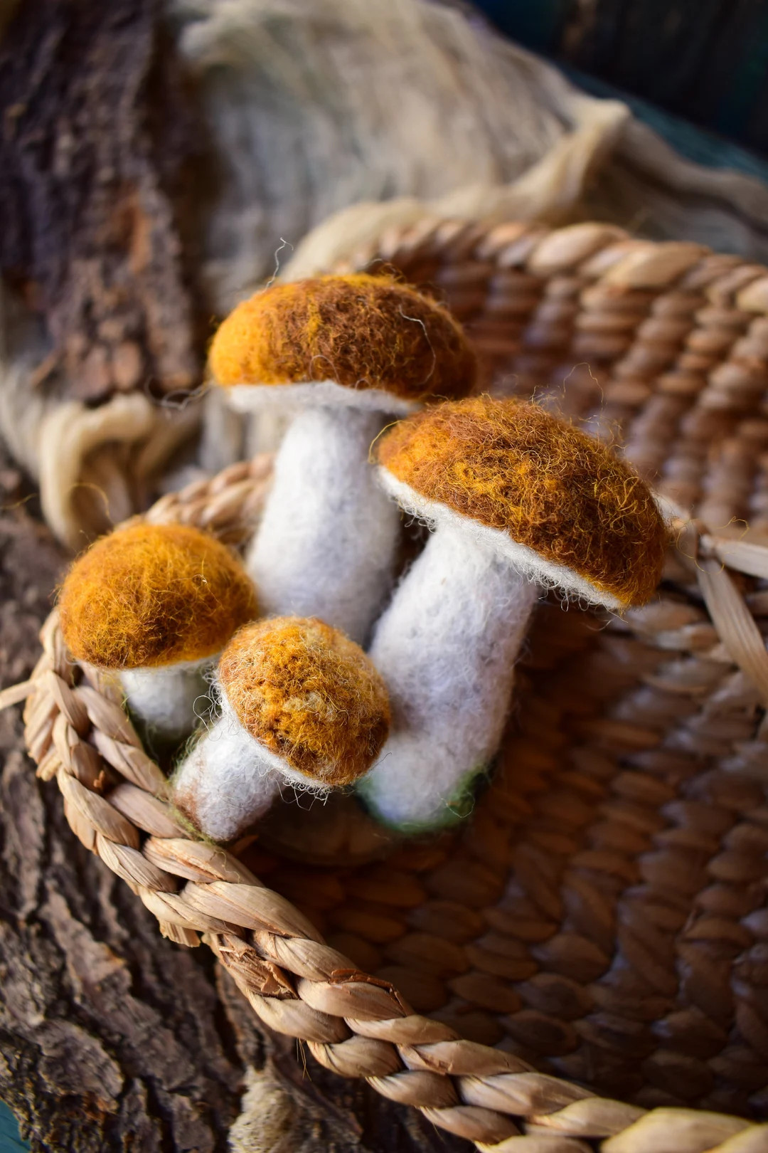4 PCS Set of Wool Mushrooms Toys Newborn and Sitter Photo Props Mushrooms Accessory Wool Felt Toy... | Etsy (US)