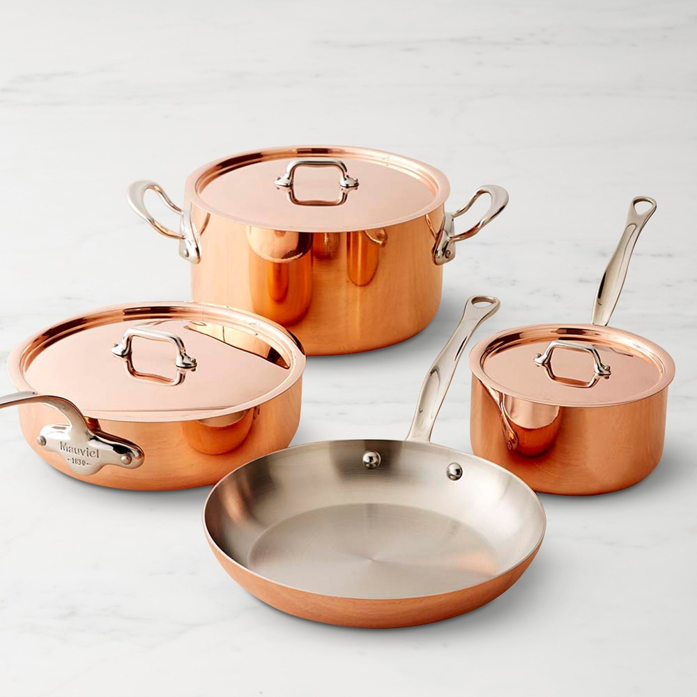Mauviel Tri-Ply M'3S Copper 7-Piece Cookware Set with Stainless-Steel Handles | Williams-Sonoma
