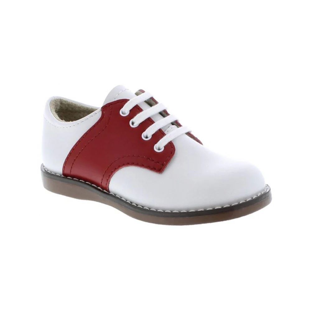 Footmates Saddle Shoe - White with Red | The Beaufort Bonnet Company