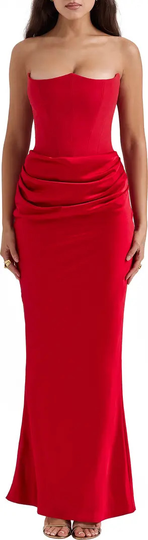 Persephone Strapless Satin Corset Cocktail Dress | Nordstrom