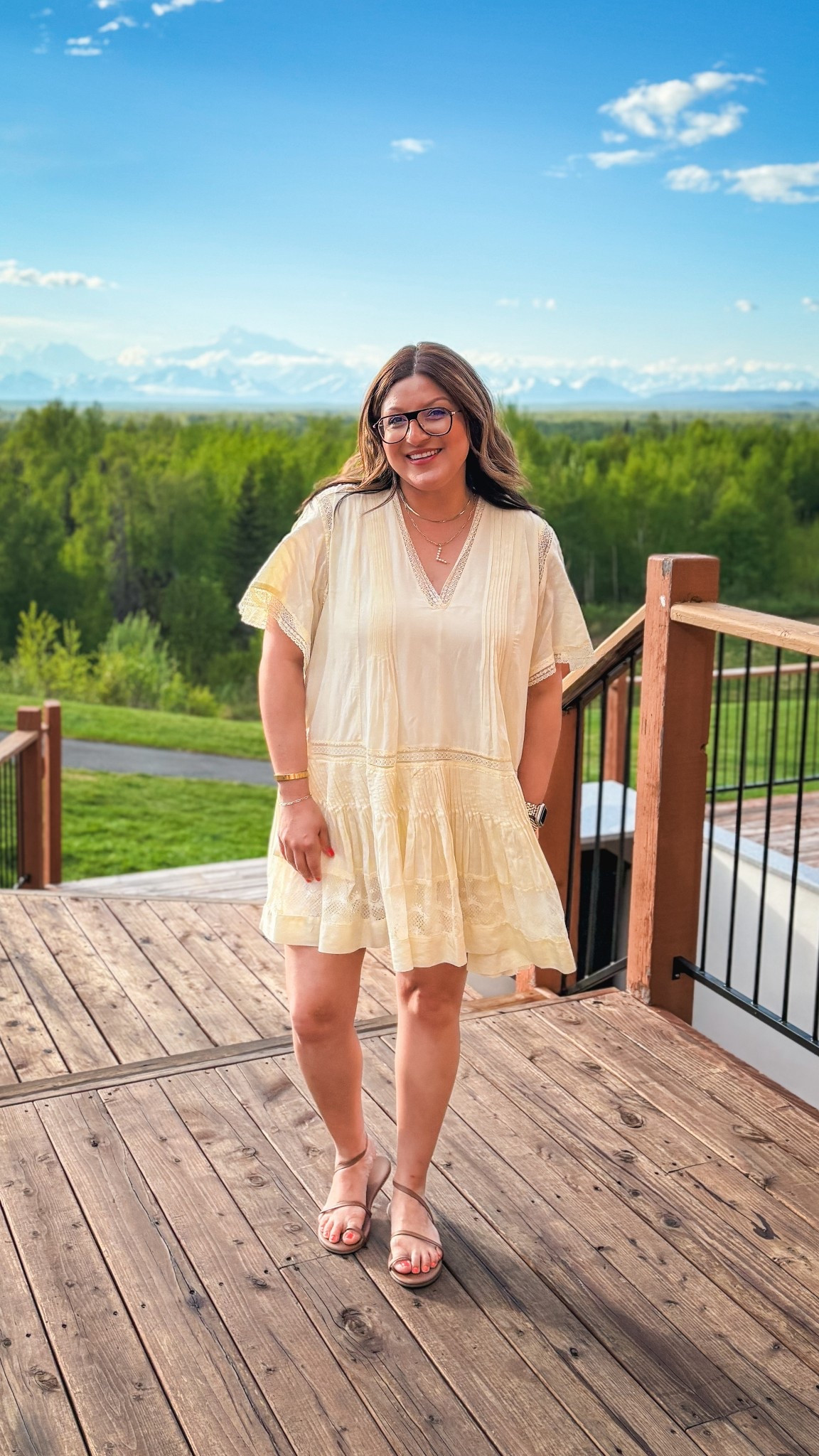 Tonight’s dinner outfit:
Anthropologie dress, XL
Tkees sandals 