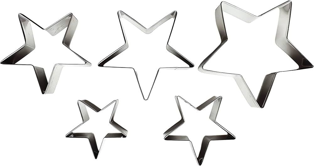 5 PCS Set Stainless Steel Fondant Cake Mold Cookie Cutters (Star) | Amazon (US)