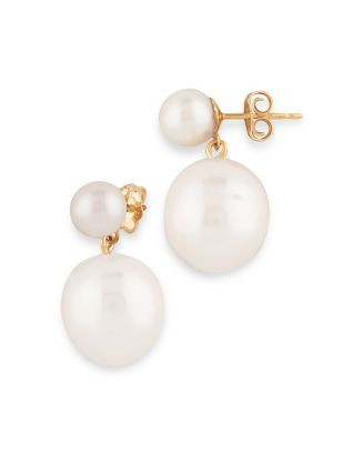 Bloomingdale's Fine Collection Cultured Freshwater Pearl Drop Earrings in 14K Yellow Gold Back to... | Bloomingdale's (US)