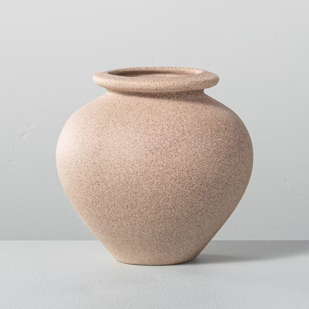Round Tapered Ceramic Bud Vase with Lip Light Tan - Hearth & Hand™ with Magnolia | Target