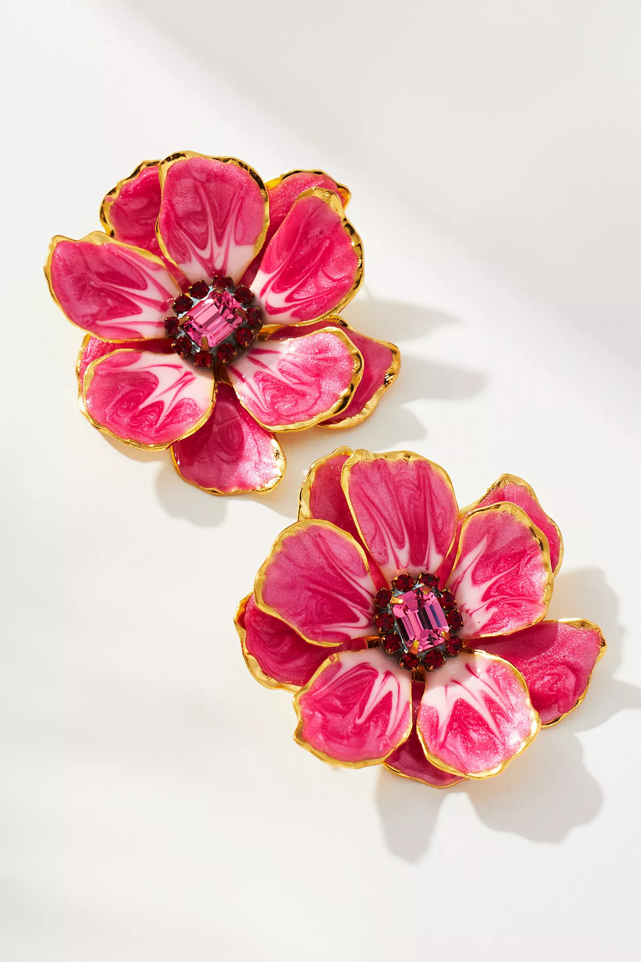 The Pink Reef Hand-Painted Earrings | Anthropologie (US)