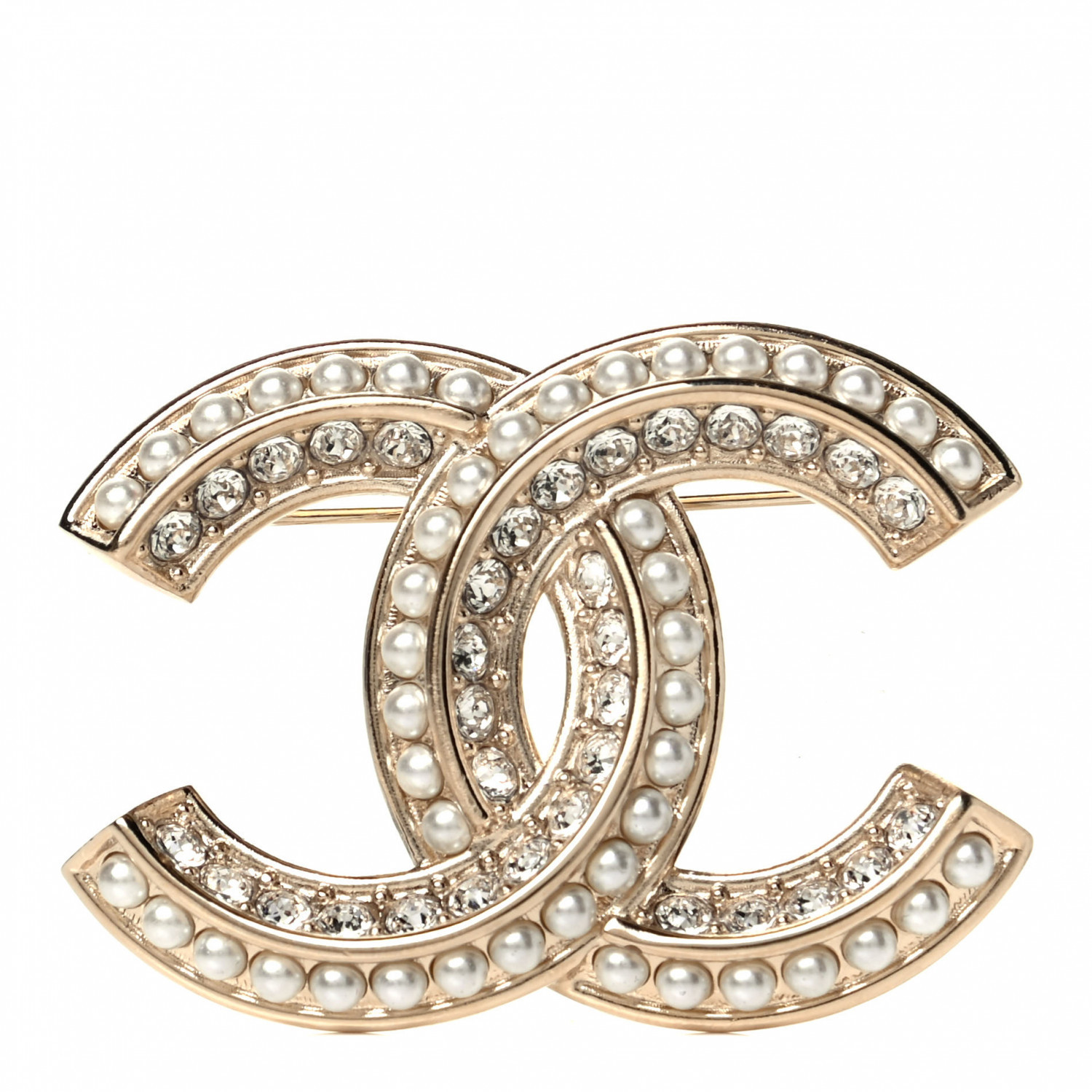 CHANEL

Pearl Crystal Queen of France CC Brooch Gold | Fashionphile