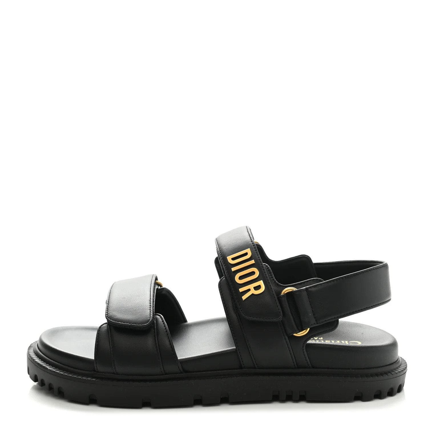 Lambskin Dioract Sandals 36.5 Black | FASHIONPHILE (US)
