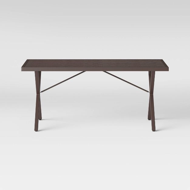 Monroe 6 Person Rectangle Patio Dining Table Brown - Threshold™ | Target