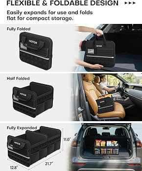 HOTOR Tactical Car Trunk Organizer - Foldable Trunk Organizer for SUV with Front MOLLE Pocket & R... | Amazon (US)