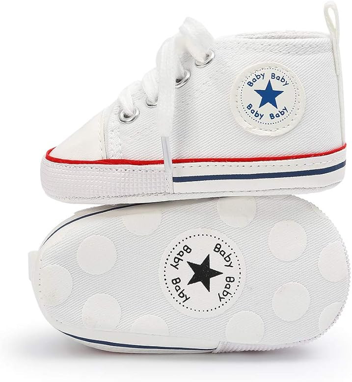 Tutoo Unisex Baby Boys Girls Star Sneaker Soft Anti-Slip Sole Newborn Infant First Walkers Cotton... | Amazon (US)