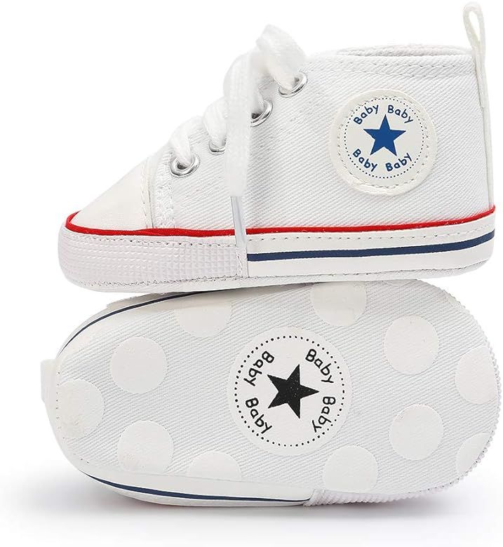 Tutoo Unisex Baby Boys Girls Star Sneaker Soft Anti-Slip Sole Newborn Infant First Walkers Cotton... | Amazon (US)