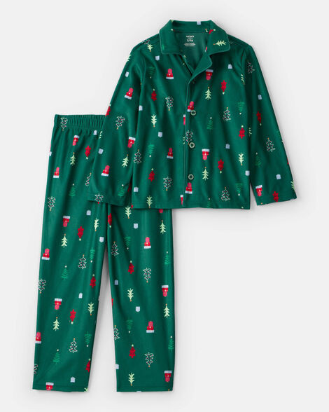 Kid Christmas Trees Long-Sleeve Loose Fit 2-Piece Pajamas - Green | Carter's Inc