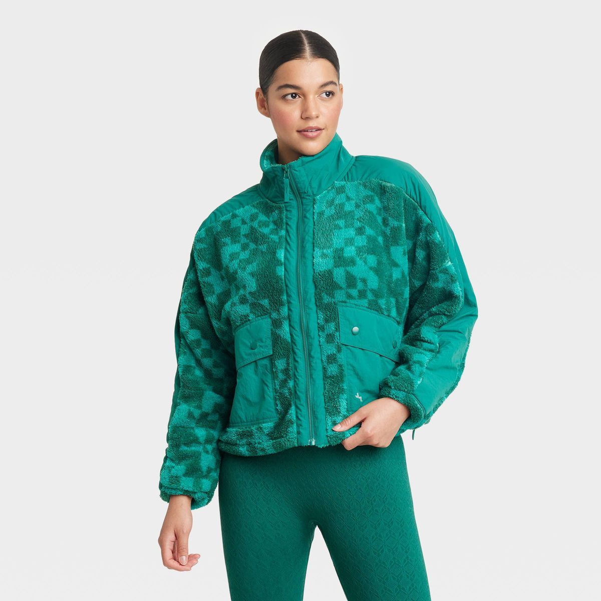 Women's Printed High Pile Fleece Jacket - JoyLab™ | Target
