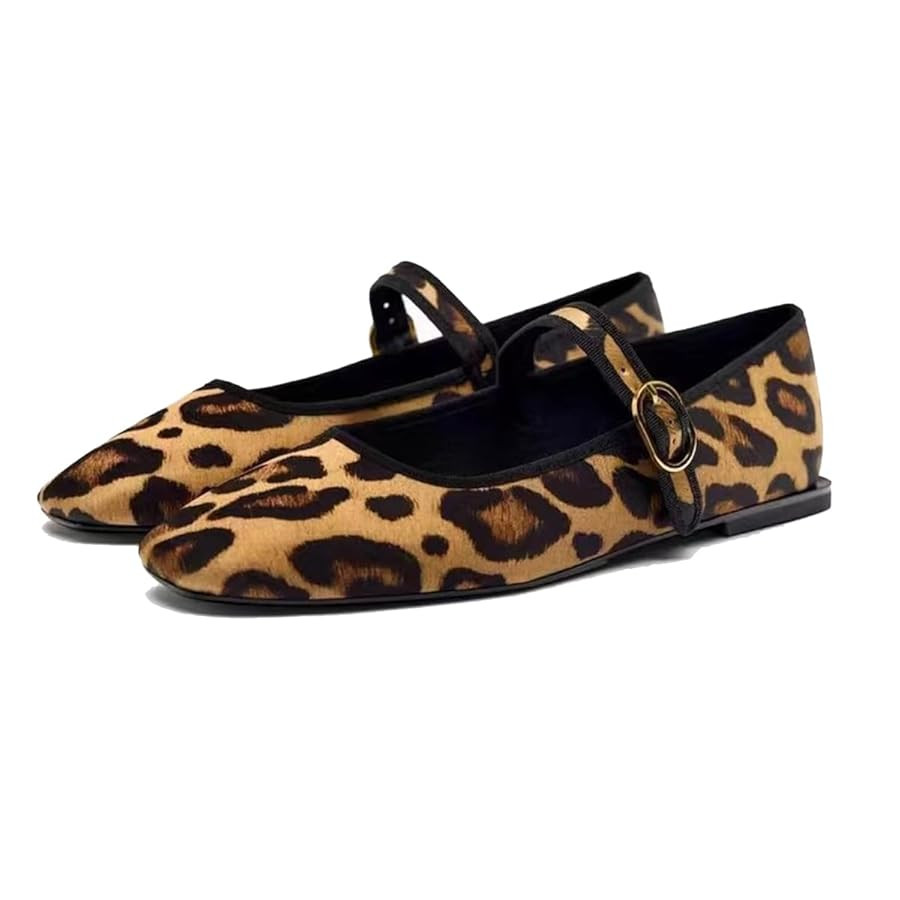 MRKEWUNEY Elegant Ballet Flats for Women Buckle Strap Mary Jane | Amazon (US)