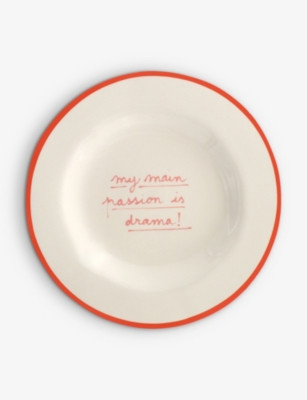 My main passion is drama stoneware dessert plate 20cm | Selfridges