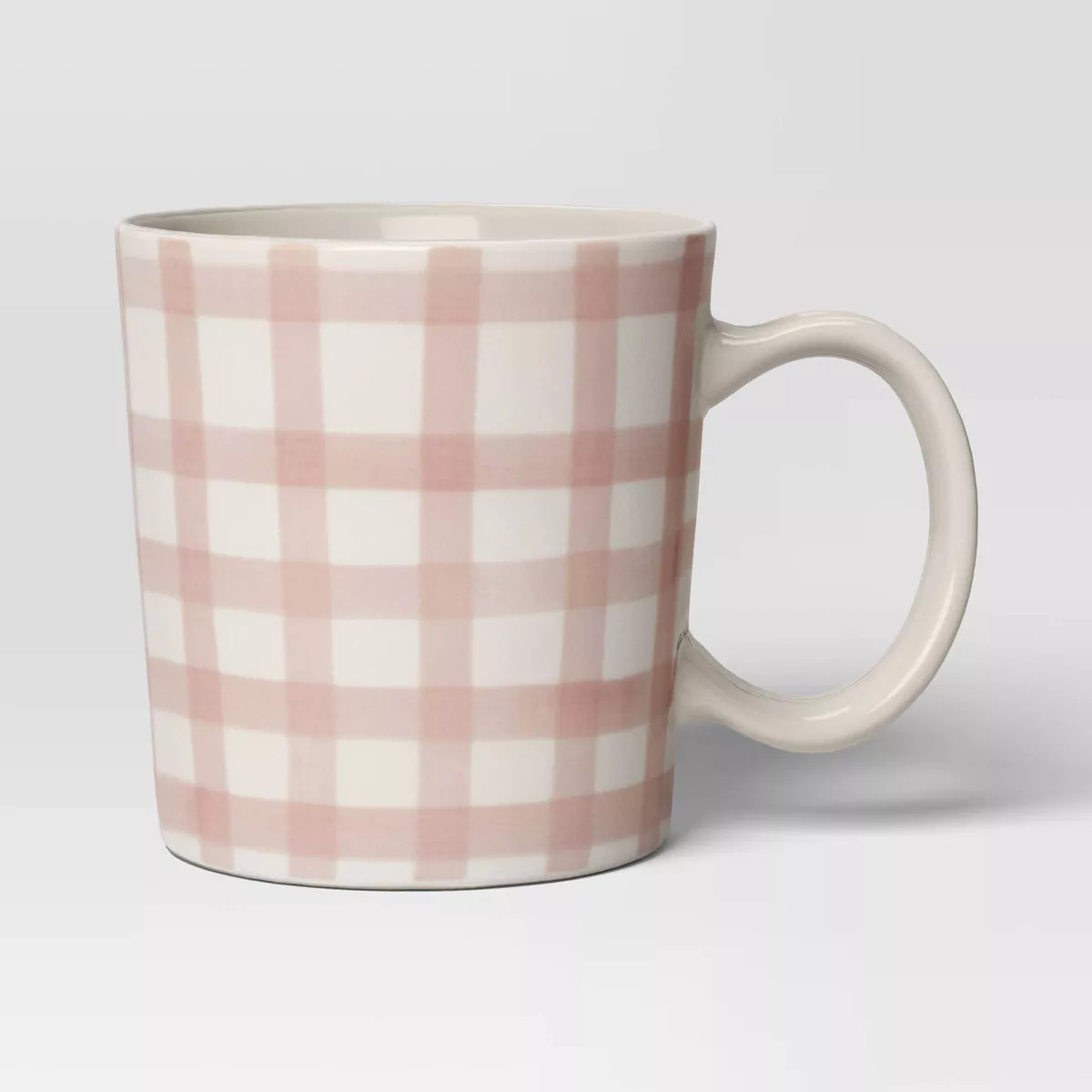 16oz Stoneware Mug Dark Pink Plaid - Threshold™ | Target