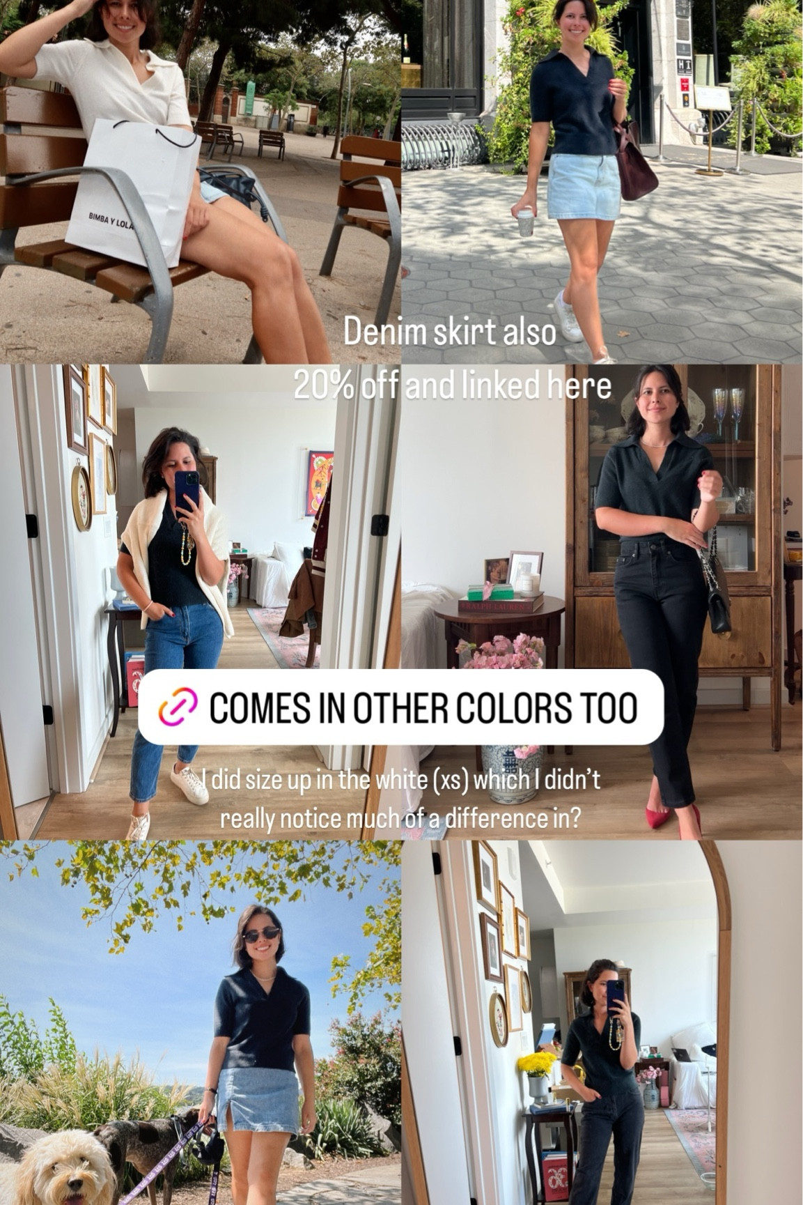 I did size up in the white (xs) which I didn’t really notice much of a difference in? Denim skirt also
 20% off and linked here

#LTKStyleTip #LTKFindsUnder50 #LTKFallSale