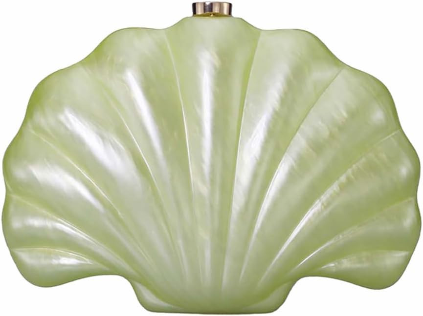 Women Pearl Shell Acrylic Clutch Shell Purse Chain Shoulder Bag Ladies Wedding Clutch Prom Evenin... | Amazon (US)