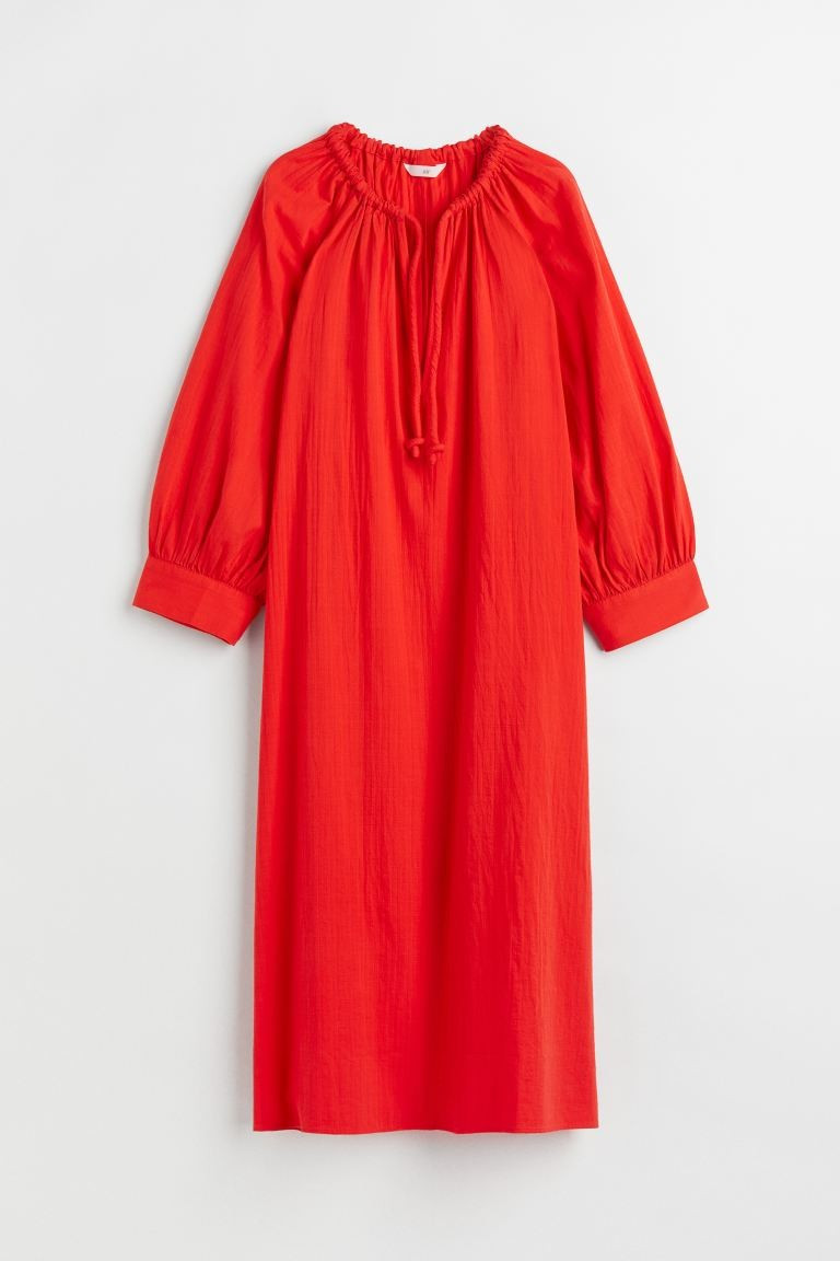 Katoenen jurk met drawstring | H&M (DE, AT, CH, NL, FI)