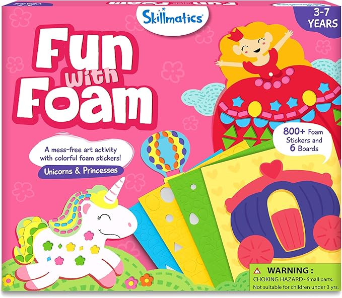 Skillmatics Foam Sticker Art Activity - Unicorns & Princesses, Mess-Free Fun for Kids, 800+ 3D Fo... | Amazon (US)