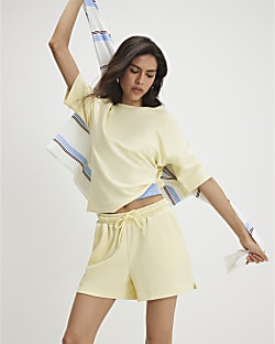 Yellow Premium Short Sleeve Boxy T-Shirt | River Island UK & IE