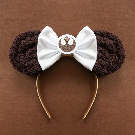 Princess Leia Inspired Mickey and Minnie Mouse Ears / Headband / Princess Leia Ears / Leia Solo E... | Etsy (US)